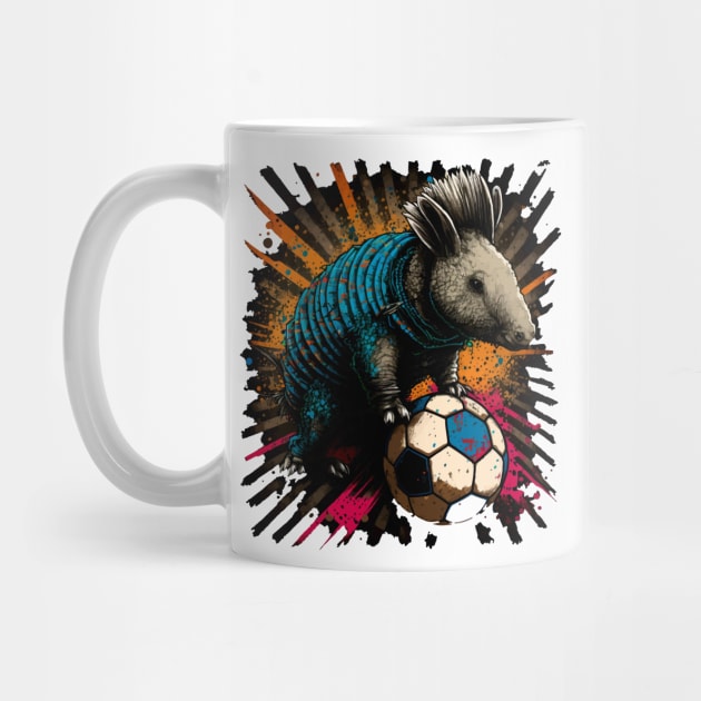 Armadillo Sports Player Soccer Futball Football - Graphiti Art Graphic Trendy Holiday Gift by MaystarUniverse